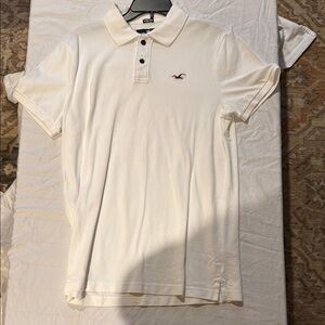 Hollister White Polo Shirt Classic Design Short Sleeves